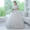 Guangzhou Online Short Sleeve Appliqued Bridal Wedding Dress Gowns